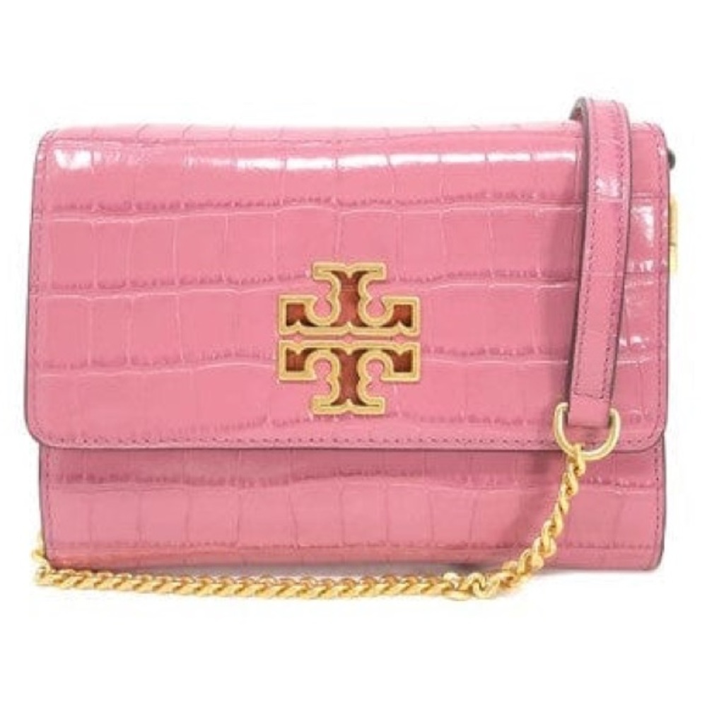 BNWT Tory Burch. "Britten Croc Chain Wallet" purse